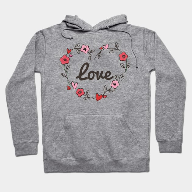 Adorable & Cute Love Flowery Flowers Love Heart Hoodie by theperfectpresents